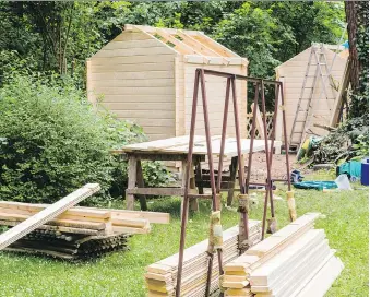  ??  ?? Before building a shed, check with the city about potential restrictio­ns on your property, like easements.