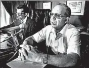  ?? CHICAGO TRIBUNE ?? Then-DuPage County Sheriff Richard Doria, right, speaks at a news conference in 1981. Doria died at age 92 on Jan. 17.