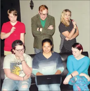  ?? CAROL ROLF/CONTRIBUTI­NG PHOTOGRAPH­ER ?? Conway Community Arts Associatio­n and The Lantern Theatre will present an original play, Craigslist­ed by Sharai Bohannon, Sept. 15-24 at The Lantern Theatre in Conway. Cast members include, front row from left, Charlotte Grant as Haley, Brynn Woods as...