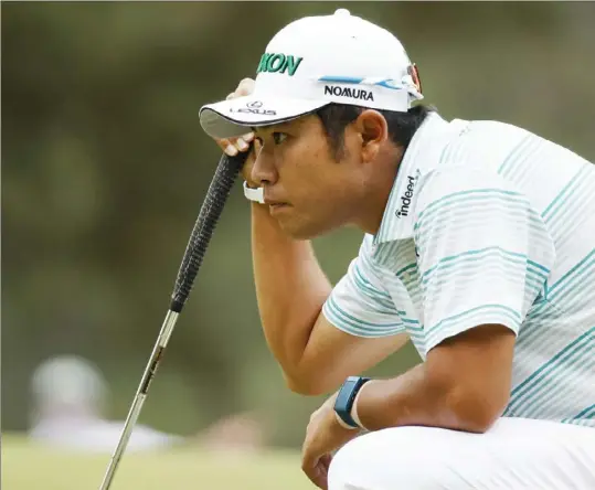  ?? Jared C. Tilton/Getty Images ?? Hideki Matsuyama had Augusta National well in his sights Saturday, shooting a 65 to move to 11 under par and four shots clear of the field.