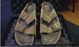  ?? ?? Steve Jobs' Birkenstoc­k sandals sold at the Hard Rock Cafe in New York on Sunday. Photograph: AP