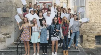  ??  ?? Stamford Endowed Schools pupils celebrate their A-level results.