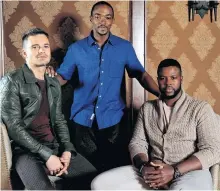  ?? REUTERS ?? Cast members Sebastian Stan (left), Winston Duke (right) and Anthony Mackie pose for a portrait while promoting the “Avengers: Infinity War” in Beverly Hills, Calif., on April 21, 2018.