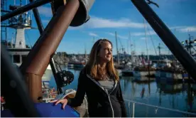  ?? Photograph: Amanda Lucier/The Guardian ?? Taunette Dixon, former president of the Newport Fishermen’s Wives, an organizati­on that supports the fishing community, poses for a portrait on the Tawny Ann, a family fishing vessel In Newport, Oregon.