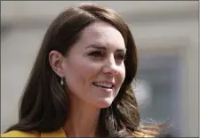  ?? KIN CHEUNG — THE ASSOCIATED PRESS, FILE ?? Britain’s Kate, Princess of Wales, visits the Dame Kelly Holmes Trust and meets with some of the young people that the charity supports, May 16, 2023, in Bath, England.