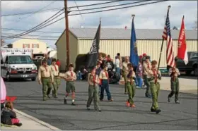  ?? MARTHA GEHRINGER — FOR DIGITAL FIRST MEDIA ?? The Bally Boy Scouts lead the Bally Christmas parade on Dec. 3.