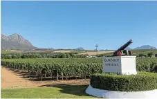  ?? /123RF/petertt ?? No shot in the dark: The gun at the entrance to the Kanonkop wine estate near Stellenbos­ch, Western Cape.