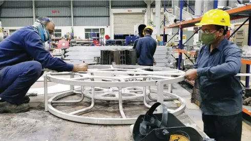  ??  ?? The quest for worldclass originates from meticulous operations of the well-equipped shopfloor with a well thought of layout. Broadly split into zones, the plant is divided into assembly zones like fabricatio­n areas, and a dedicated machining area.