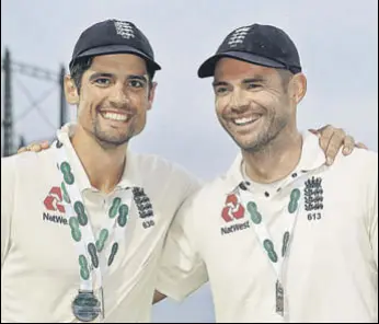  ?? REUTERS ?? James Anderson (R) took 24 wickets vs India in five Tests.