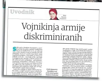  ?? ?? Jedan od tekstova posvećenih problemu diskiminac­ije muslimanki u Bosni