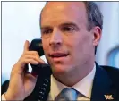  ??  ?? OPEN PHONE LINE: But Foreign Secretary Dominic Raab just ‘listened’