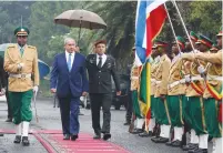  ?? (Tiksa Negeri/Reuters) ?? PRIME MINISTER Benjamin Netanyahu inspects an honor guard at the National Palace during his state visit to Addis Ababa, Ethiopia, last year.