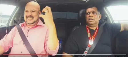  ??  ?? Funny money: A screen grab of Harith chatting with Fernandes in the promotiona­l video for the new talk show.