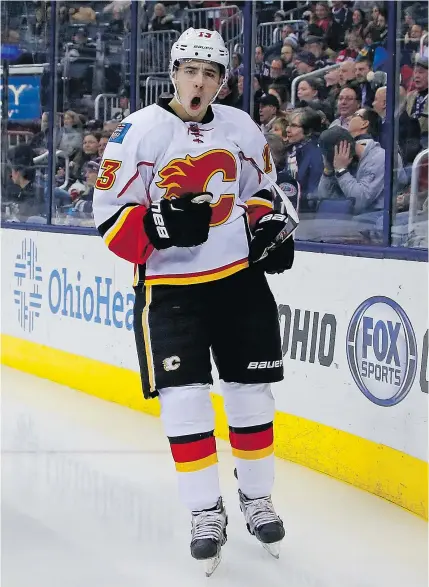  ?? — GETTY IMAGES FILES ?? The Calgary Flames and Johnny Gaudreau agreed to a six-year contract extension on Monday worth US$40.5 million. Gaudreau had 78 points in 79 games with Calgary last season.