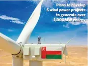  ?? ?? Plans to develop 5 wind power projects
to generate over 1,000MW energy