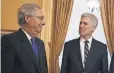  ?? ALEX WONG, GETTY IMAGES ?? Senate Majority Leader Mitch McConnell, left, holds the key in the battle over Neil Gorsuch.