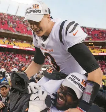  ?? CHARLIE RIEDEL/AP ?? Bengals quarterbac­k Joe Burrow (9) will have his hands full this season with a balanced, brutal AFC North.