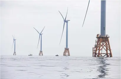  ?? THE NEW YORK TIMES ?? The Block Island Wind Farm off the coast of Rhode Island.