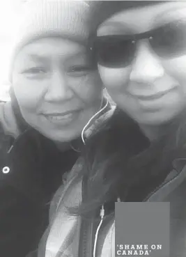  ??  ?? Denise Nulliayuk remembers little of her mother, Neemee, pictured left as a child, who died in a plane crash in 1972 when Denise was two years old. Neemee Nulliayuk was going through a difficult pregnancy and pilot Marten Hartwell was flying her and...