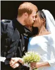  ?? Foto: Stansall, PA Wire, dpa ?? Harry und Meghan bei ihrer Hochzeit am 19. Mai 2018.