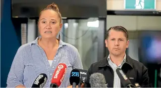  ?? ?? New Deputy Prime Minister Carmel Sepuloni and Michael Wood, appointed this week as Minister for Auckland, at a press conference on the region’s flooding.