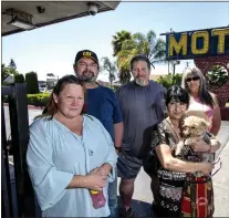  ?? PHOTOS BY KARL MONDON — STAFF PHOTOGRAPH­ER ?? Homeless people who once camped on property owned by Apple — Deborah Kempkoble, Gary Nadeau, Rich Bebee, Bertha Iglesias and Ana Vazquez — on May 24were in their final week of motel living paid for by the tech giant.