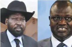  ??  ?? President Salva Kiir and rebel leader Riek Machar.