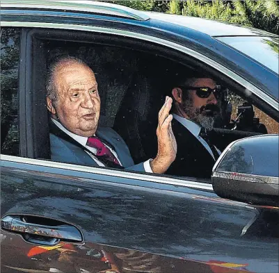  ?? EFE ?? Juan Carlos I, en Zarzuela el pasado mayo tras pasar unos días en Sanxenxo.