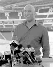  ?? DAVID SANTIAGO/ASSOCIATED PRESS ?? Marlins CEO Derek Jeter said he is “learning patience” during his rookie season as a baseball executive.