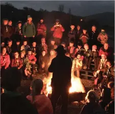  ??  ?? There were plenty of tales by the campfire during the jamboree held in Sneem over the weekend which coincided with the local Sneem Storytelli­ng Festival.