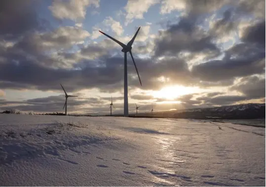  ?? BLOOMBERG ?? Wind turbines in Japan. Climate financing is set to become a US$100 trillion to US$150 trillion market over the next three decades