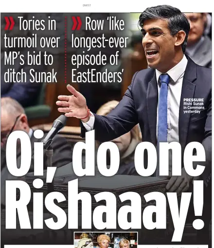  ?? ?? PRESSURE Rishi Sunak in Commons yesterday