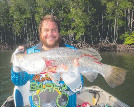  ??  ?? Blake Baldwin managed to snare two decent barra during a day fishing near Maningrida