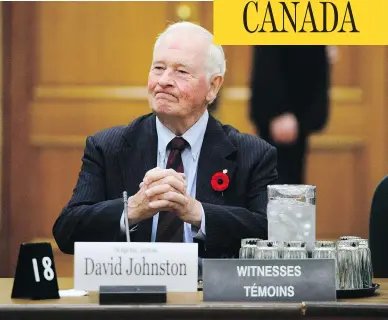 ?? SEAN KILPATRICK / THE CANADIAN PRESS ?? Former governor general David Johnston appears before a Commons committee reviewing his nomination as elections debates commission­er on Tuesday in Ottawa.