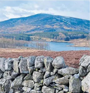  ??  ?? Looking over toward Mount Blair and down on to Auchintapl­e Loch.