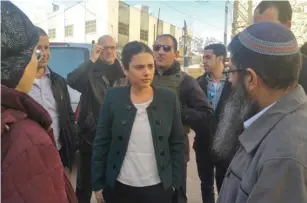  ??  ?? JUSTICE MINISTER Ayelet Shaked visits Hebron yesterday.