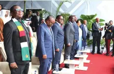  ?? ?? President Mnangagwa joins other Heads of State and Government at the inaugu- ration ceremony of DRC President Felix Antoine Tshisekedi Tshilombo, at Martyus Stadium in Kinshasa, Democratic Republic of Congo, yesterday