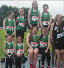  ??  ?? Cushinstow­n AC’s Under-15 girls were placed first and second at the Leinster Teams Event.