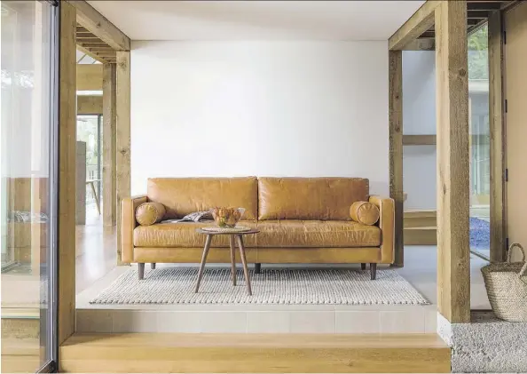  ?? ARTICLE.COM ?? Sven Charme Tan sofa by Vancouver-based online home furnishing­s company Article.com.