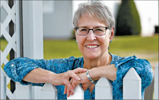  ?? JOHN SMIERCIAK/POST-TRIBUNE ?? Mary Lou Jandura, 71, of Dyer, a retired Illinois teacher, discusses her participat­ion in the Franciscan Health Hammond study of her treatment for COVID-19. The hospital is among the sites working with Eli Lilly to study a possible early treatment for mild symptoms.