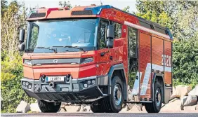  ?? ?? Brampton’s fire department will become the first in Ontario to use an EV when a Rosenbauer RT joins its fire truck fleet in 2022.