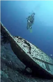  ??  ?? the Sabang wreck area has three sunken boats that sit at a depth of 18m.