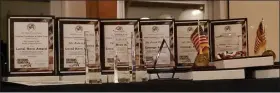  ?? BARRY TAGLIEBER - FOR MEDIANEWS GROUP ?? Awards were on display at the annual celebratio­n.