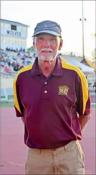  ?? PHOTOS BY STACI VANDAGRIFF/TRILAKES EDITION ?? Karl Koonce, the boys and girls cross-country and track-and-field coach for Lake Hamilton, will retire at the end of the school year. He has been the coach since 1981, and his teams have won 29 state championsh­ips and 45 state runner-up titles.