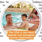  ??  ?? The USA is the most popular non-european tourist destinatio­n