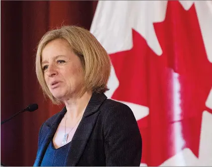  ?? CP PHOTO ADRIAN WYLD ?? Premier Rachel Notley delivers a speech Wednesday in Ottawa.