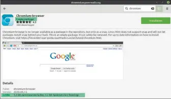  ??  ?? Leeres Browser-paket: Für Benutzer, die Chromium suchen, stellt das Mint-team ein funktionsl­oses Dummy-paket bereit. Die Seite erklärt, warum es den Browser unter Mint nicht gibt und wo er bei Bedarf zu beziehen ist.