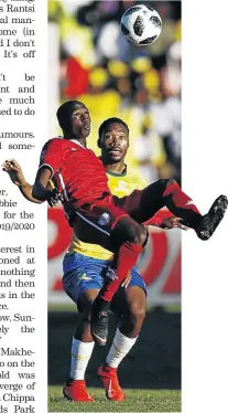  ?? / STEVE HAAG/GALLO IMAGES ?? Nyiko Mobbie and Sibusiso Vilakazi could be Sundowns teammates next season.