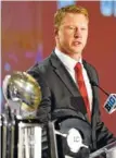  ?? AP PHOTO BY ANNIE RICE ?? Nebraska head coach Scott Frost speaks Monday at the Big Ten Conference football media days in Chicago.