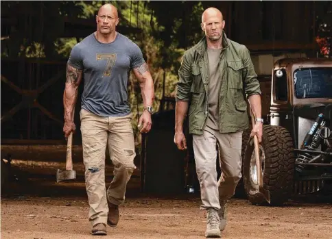  ??  ?? DWAYNE “THE ROCK” JOHNSON AND JASON STATHAM ARE NOW THE STARS OF THEIR OWN SHOW.